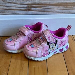 Disney Minnie Mouse Pink Toddler Sneakers LIGHT UP!